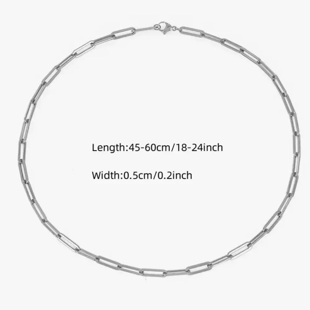 Paper Clip Style Collarbone Chain Necklace